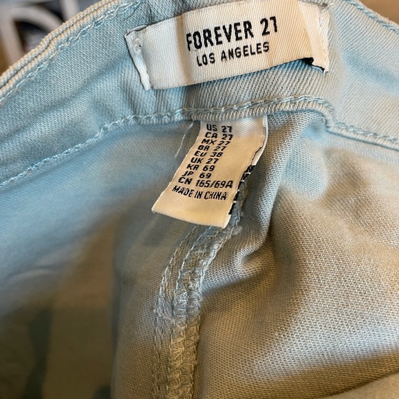 FOREVER 21 Light Blue Button Down Mini Skirt Size 27 - Picture 5 of 6